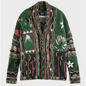 Scotch and soda  Sakura SS23 Patterned Cardigan men’s